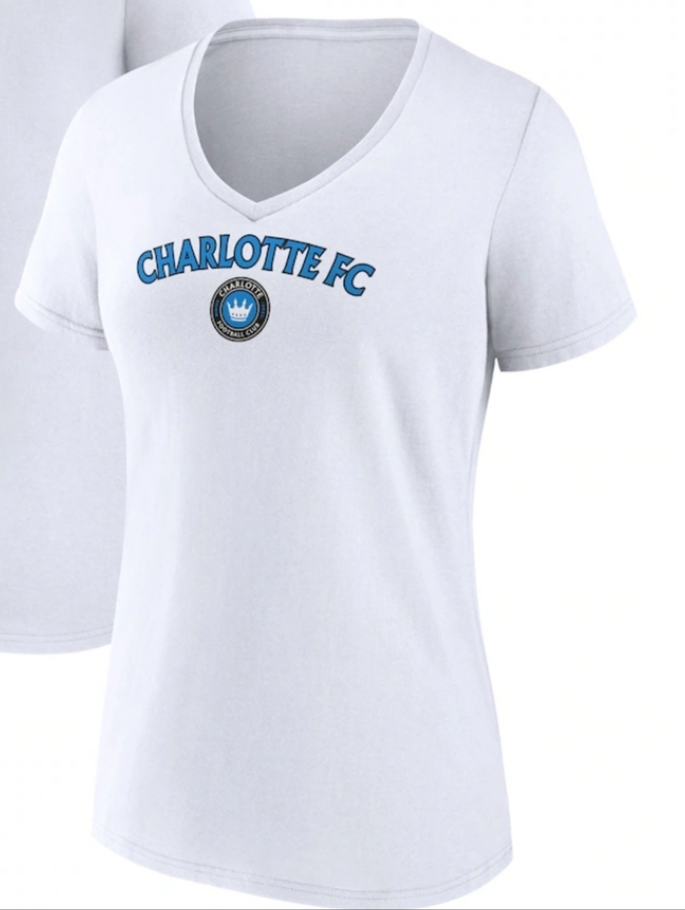 Charlotte FC Women's White V-Neck T-Shirt